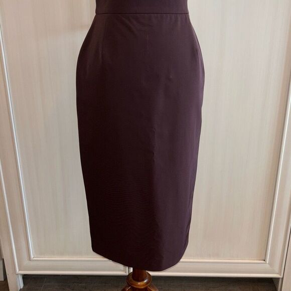 Vintage PRADA pencil skirt Sz 40/S purple taffeta career 90s/Y2K - Picture 2 of 10
